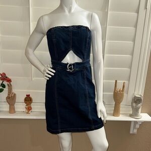 Free People As If Denim Mini Dress Dion